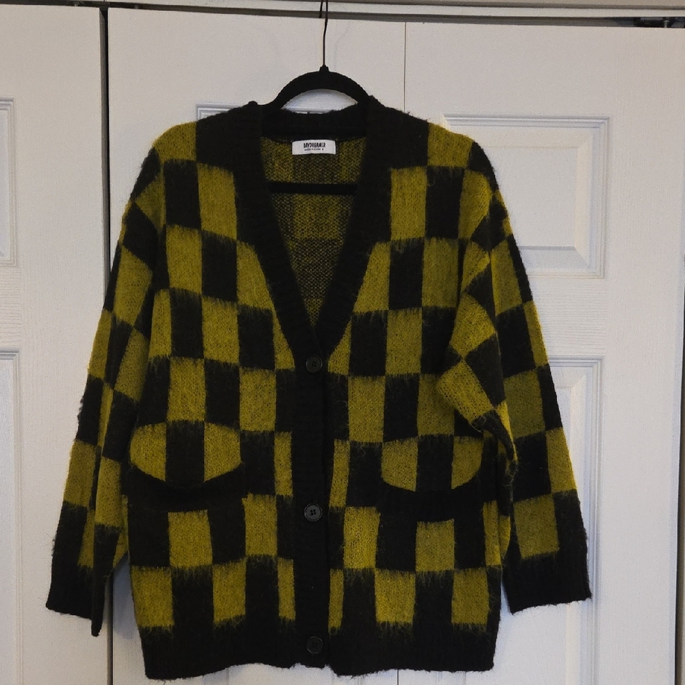Daydreamer Black and Green Knit Sweater